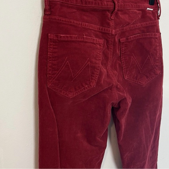 Mother Jeans The Weekender Fray Garent Red Cord  Flare Pants Size 25 - Picture 2 of 9